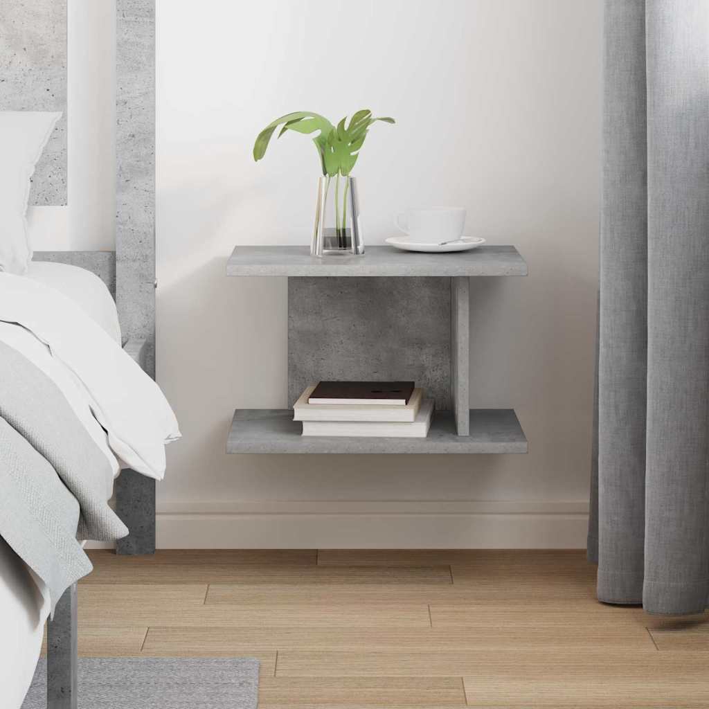 Comodino Grigio cemento 40 x 30 x 25 cm Legno ingegnerizzato