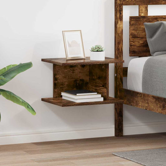 Comodino 2 pz Rovere fumé 40 x 30 x 25 cm Legno ingegnerizzato