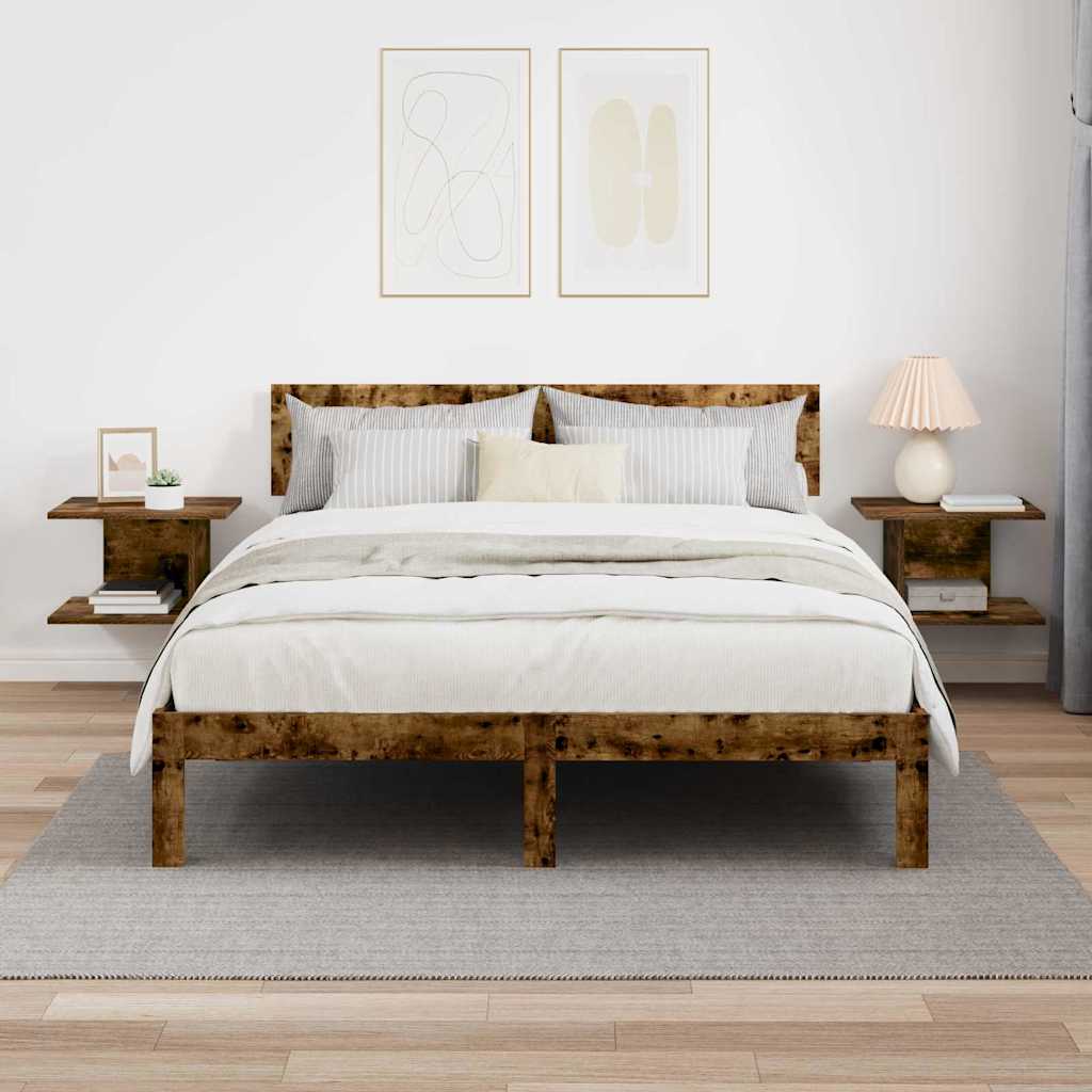 Comodino 2 pcs Rovere fumé 40 x 30 x 25 cm Legno multistrato | homemem39