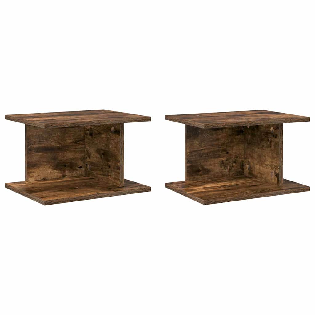 Comodino 2 pcs Rovere fumé 40 x 30 x 25 cm Legno multistrato | homemem39