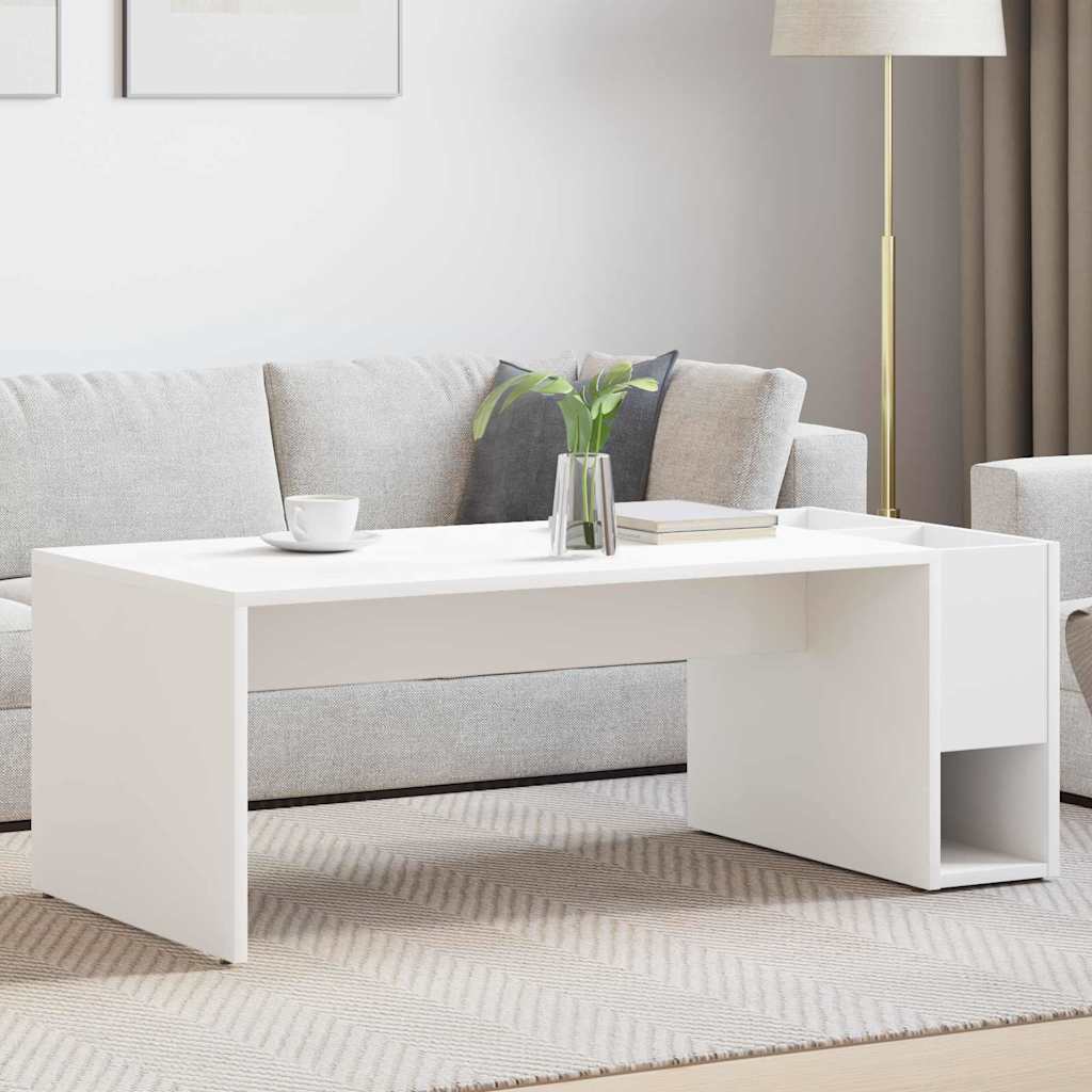 Tavolino da salotto Bianco 101,5 x 50 x 37 cm Legno multistrato | homemem39