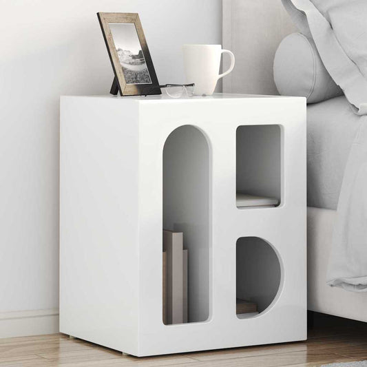 Comodino ELST 2 pz Bianco Lucido 40 x 35 x 50 cm | homemem39