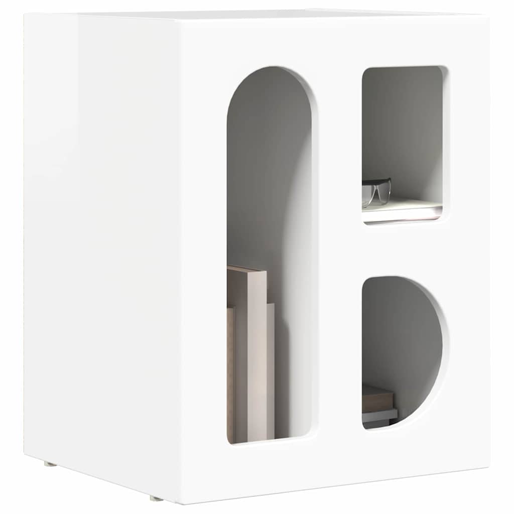 Comodino ELST 2 pz Bianco Lucido 40 x 35 x 50 cm | homemem39