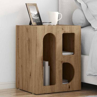 Comodino ELST 2 pz Rovere artigianale 40 x 35 x 50 cm