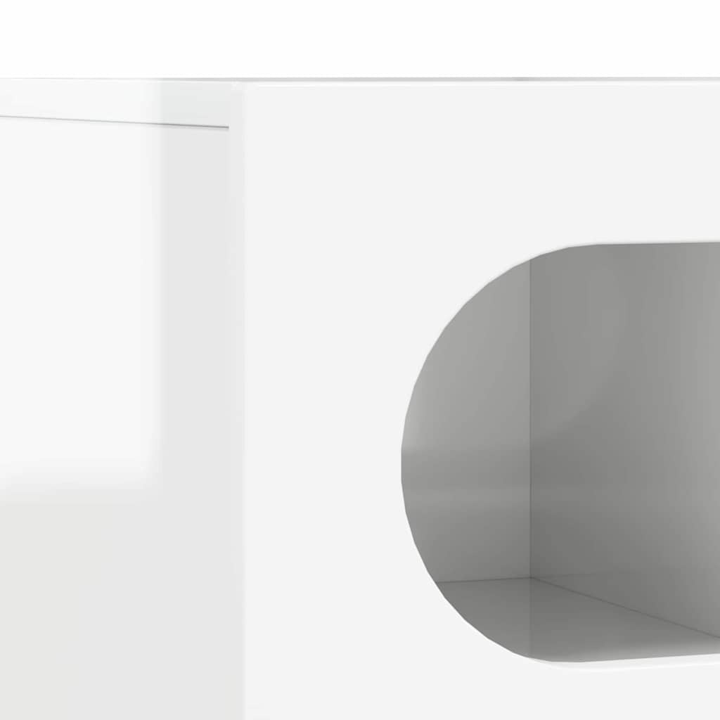 Mobile TV Bianco Lucido 100 x 35 x 40 cm Legno multistrato | homemem39