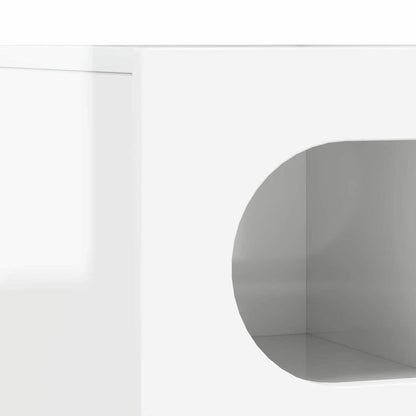 Mobile TV Bianco Lucido 100 x 35 x 40 cm Legno multistrato | homemem39