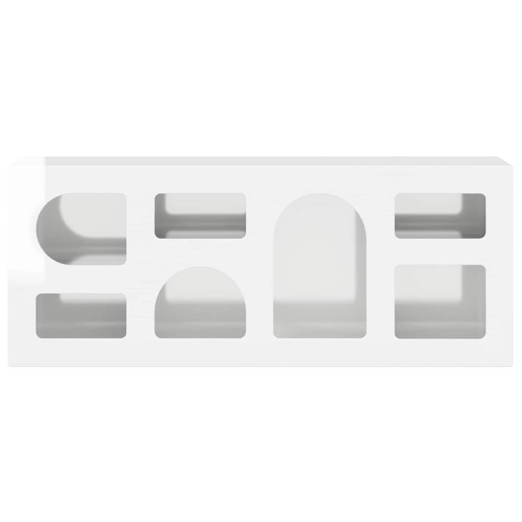 Mobile TV Bianco Lucido 100 x 35 x 40 cm Legno multistrato | homemem39