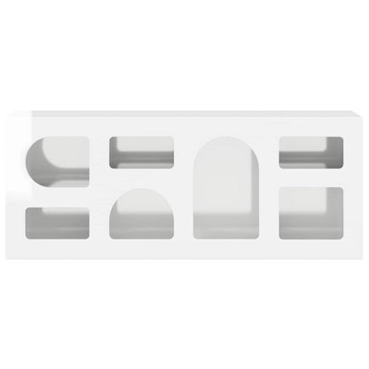 Mobile TV Bianco Lucido 100 x 35 x 40 cm Legno multistrato | homemem39