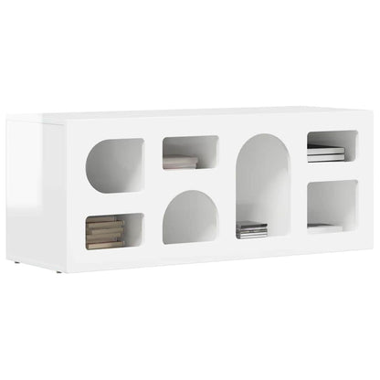 Mobile TV ELST 100 x 35 x 40 cm Bianco Lucido Legno multistrato