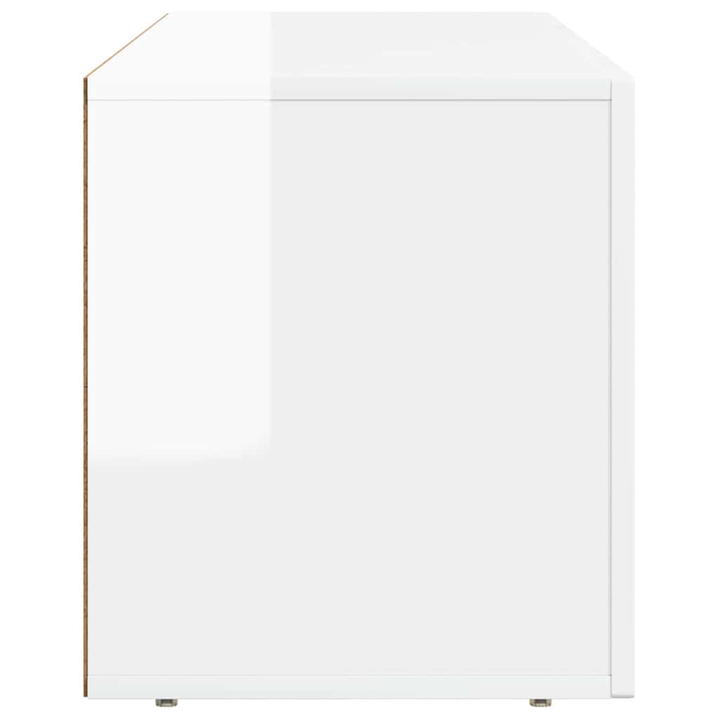 Mobile TV Bianco Lucido 100 x 35 x 40 cm Legno multistrato | homemem39