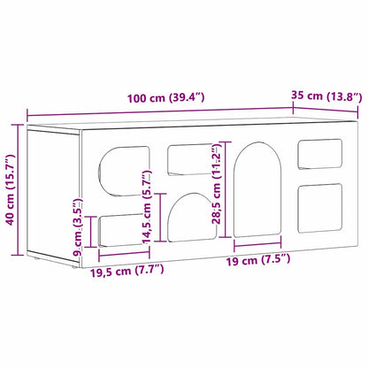 Mobile TV Rovere fumé 100 x 35 x 40 cm Legno multistrato
