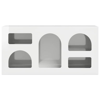 Mobile TV Bianco Lucido 80 x 35 x 40 cm Legno multistrato