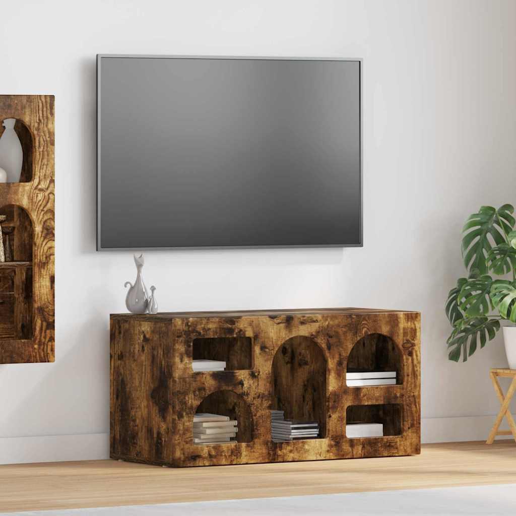 Mobile TV Rovere fumé 80 x 35 x 40 cm Legno multistrato