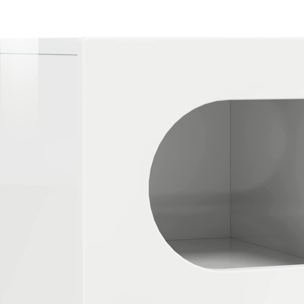 Mobile TV Bianco Lucido 60 x 35 x 40 cm Legno multistrato