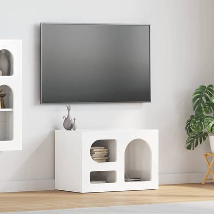 Mobile TV Bianco Lucido 60 x 35 x 40 cm Legno multistrato