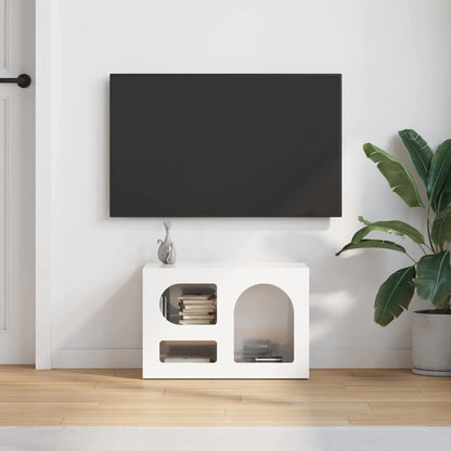 Mobile TV Bianco Lucido 60 x 35 x 40 cm Legno multistrato