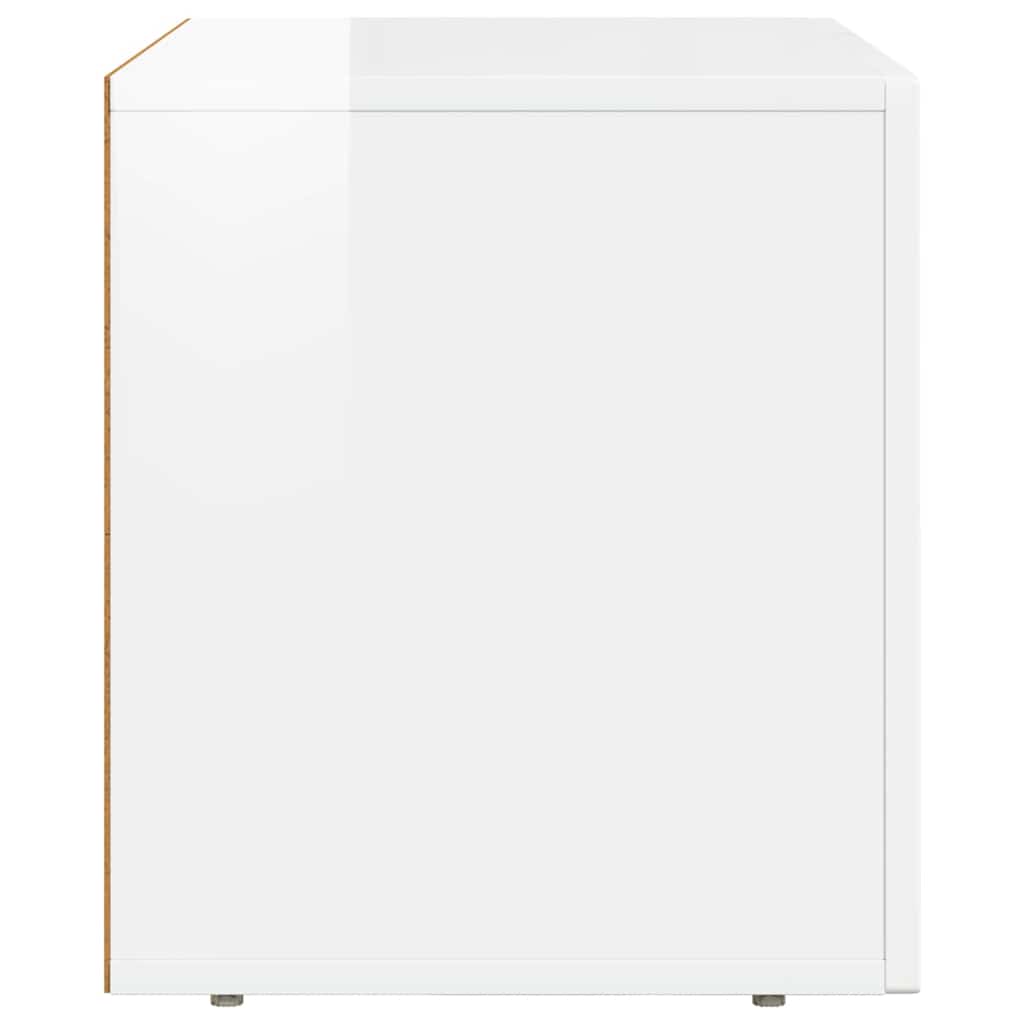 Mobile TV Bianco Lucido 60 x 35 x 40 cm Legno multistrato