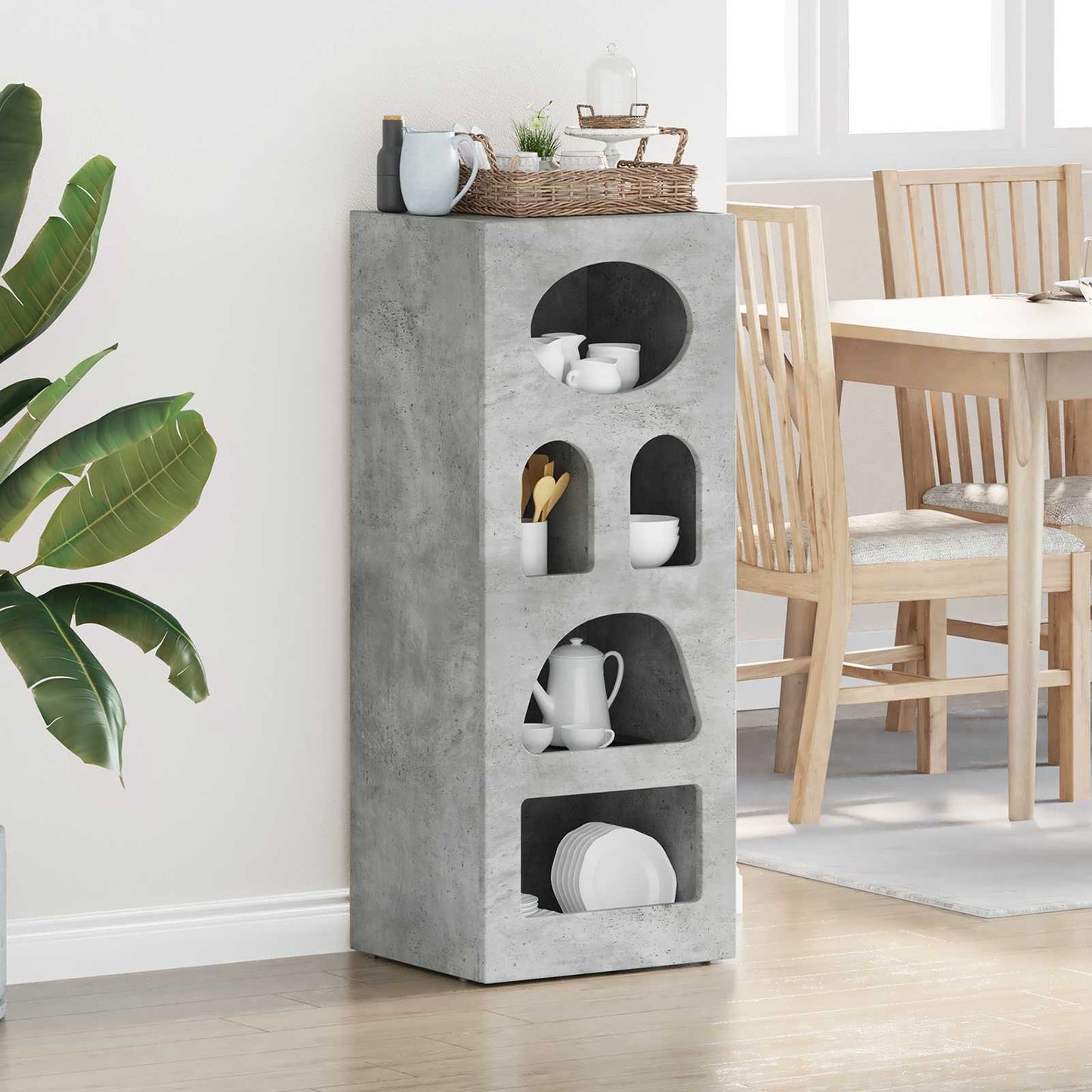 Credenza Grigio cemento 40 x 35 x 100,5 cm Legno multistrato