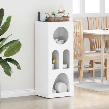 Credenza Bianco Lucido 40 x 35 x 100.5 cm Legno multistrato