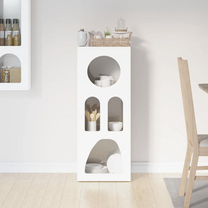 Credenza Bianco Lucido 40 x 35 x 100.5 cm Legno multistrato