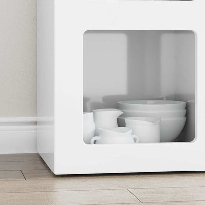 Credenza Bianco Lucido 59 x 35 x 80.5 cm Legno multistrato