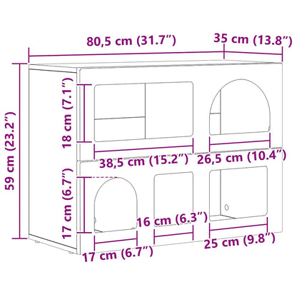 Credenza Bianco 80.5 x 35 x 59 cm Legno multistrato | homemem39