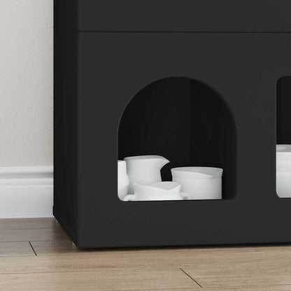 Credenza Nero 80.5 x 35 x 59 cm Legno multistrato