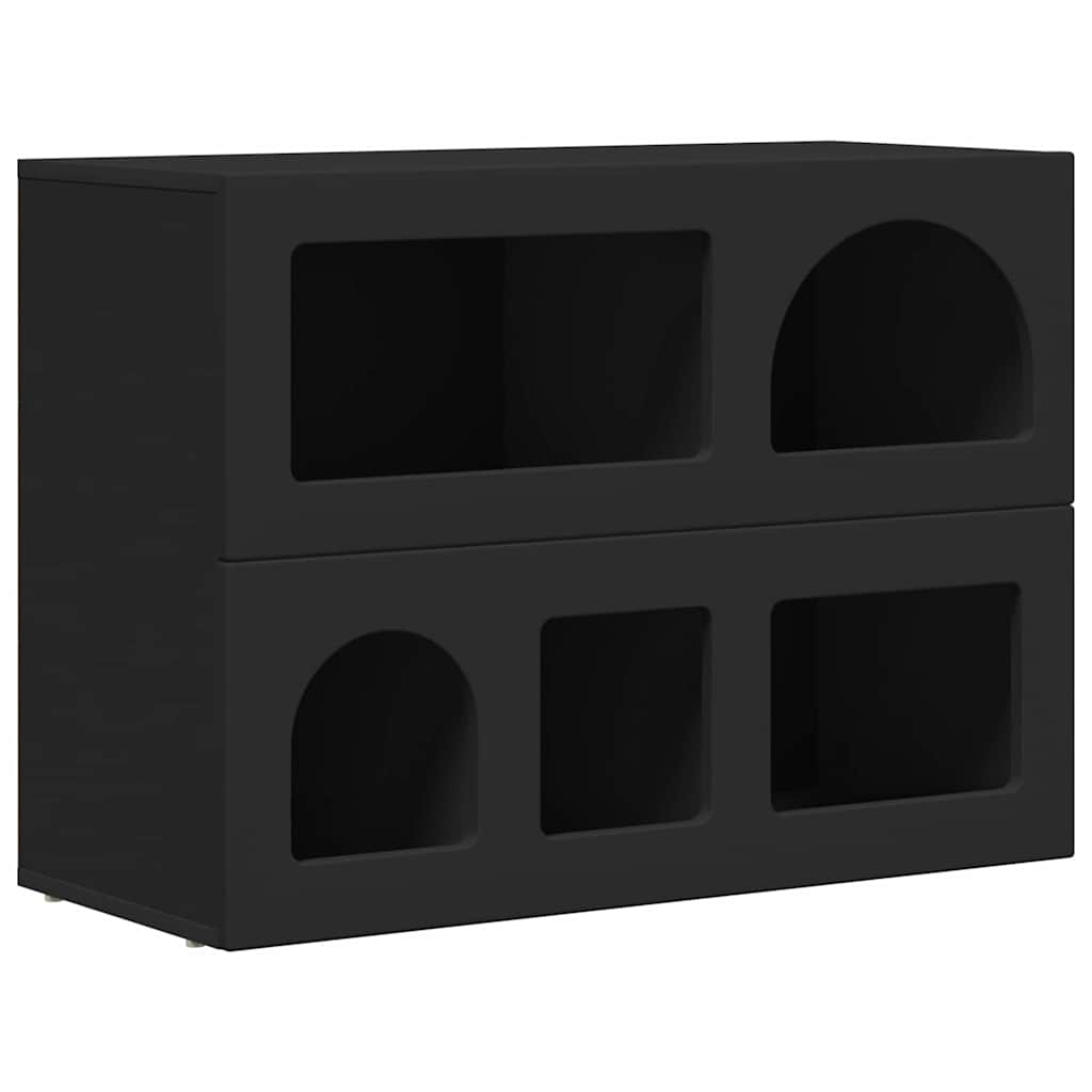 Credenza Nero 80.5 x 35 x 59 cm Legno multistrato