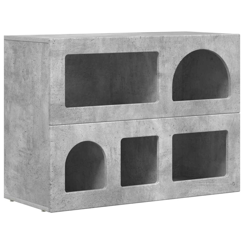 Credenza Grigio cemento 80.5 x 35 x 59 cm Legno multistrato