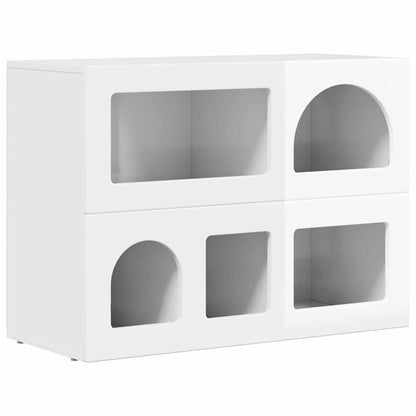 Credenza Bianco Lucido 80.5 x 35 x 59 cm Legno multistrato