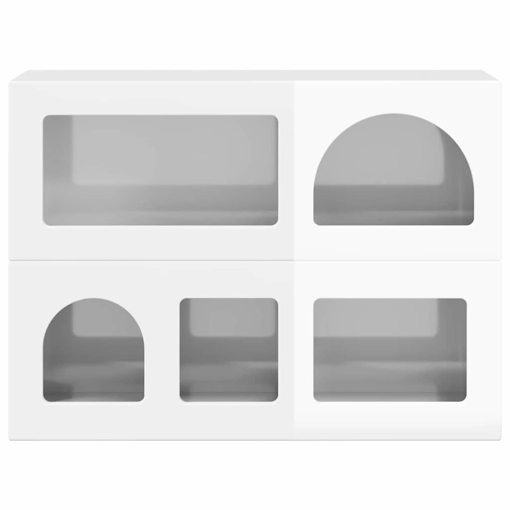 Credenza Bianco Lucido 80.5 x 35 x 59 cm Legno multistrato