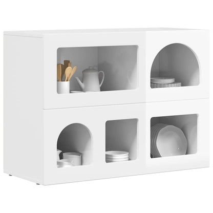 Credenza ELST Bianco Lucido 80.5 x 35 x 59 cm Legno multistrato