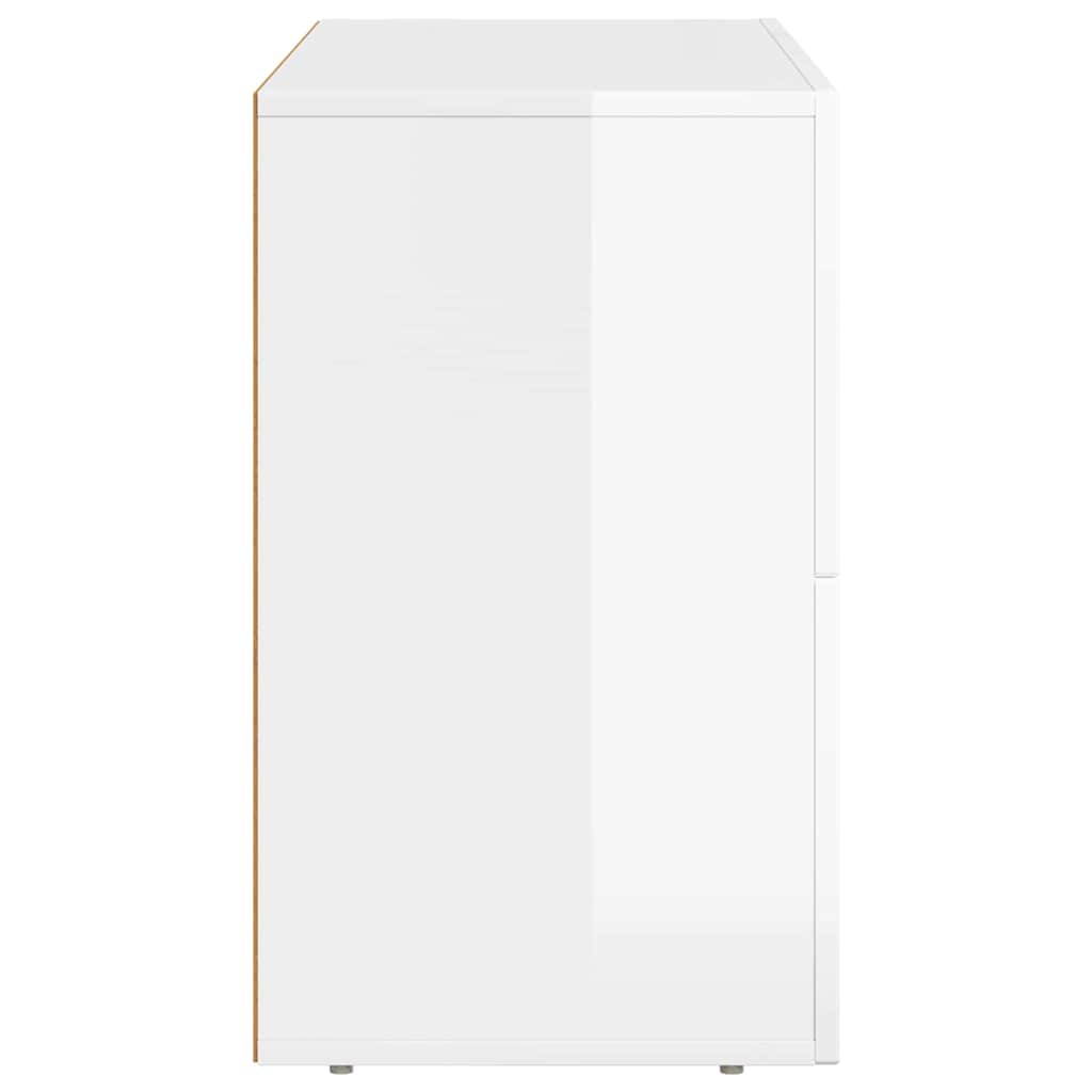 Credenza Bianco Lucido 80.5 x 35 x 59 cm Legno multistrato