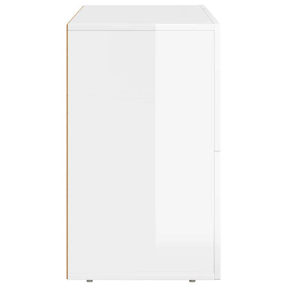 Credenza Bianco Lucido 80.5 x 35 x 59 cm Legno multistrato
