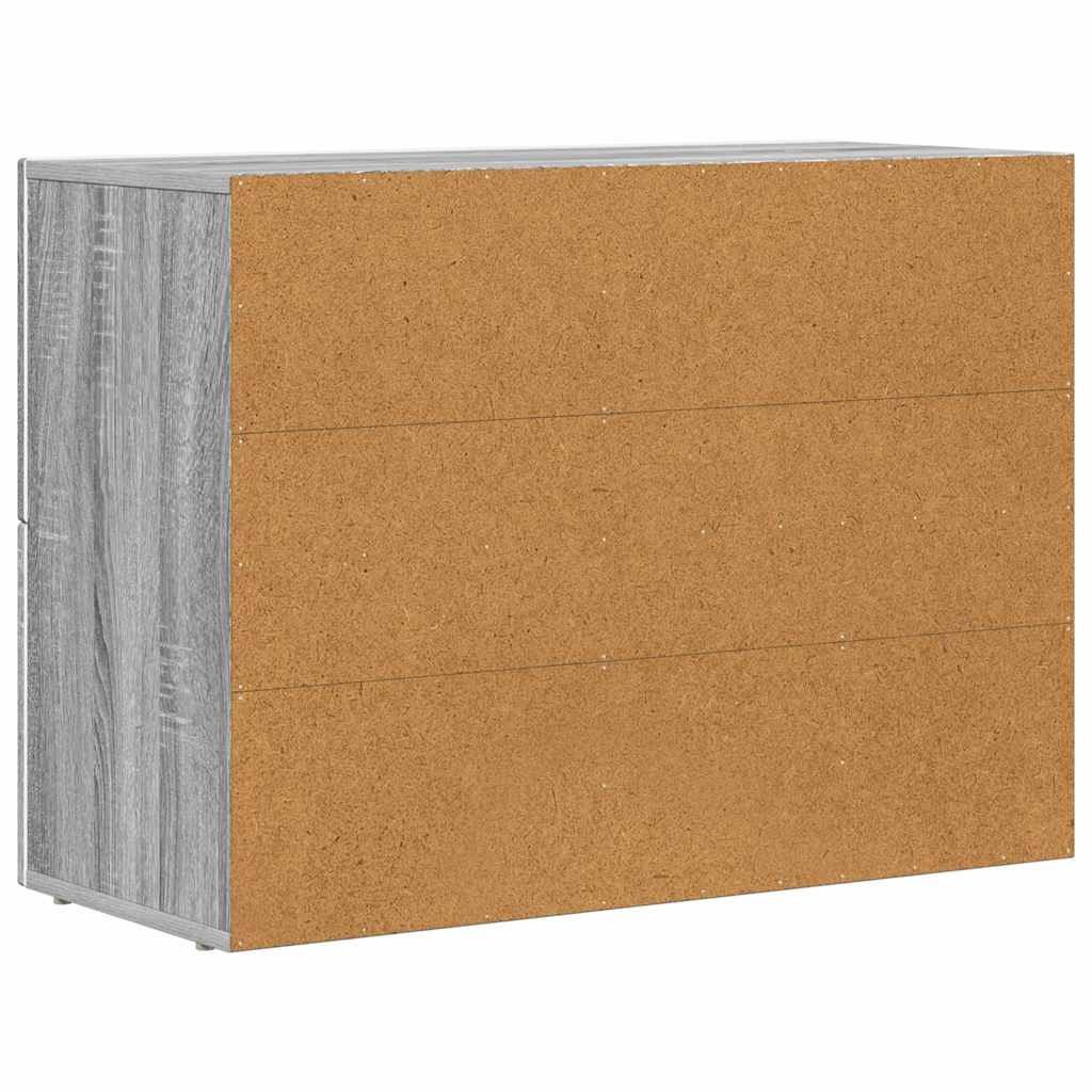 Credenza Grigio Sonoma 80.5 x 35 x 59 cm Legno multistrato