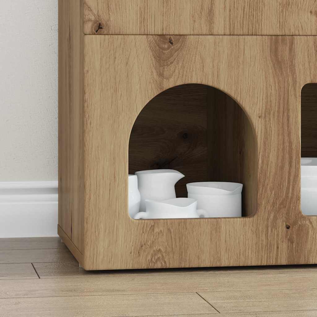 Credenza Rovere artigianale 80.5 x 35 x 59 cm Legno multistrato