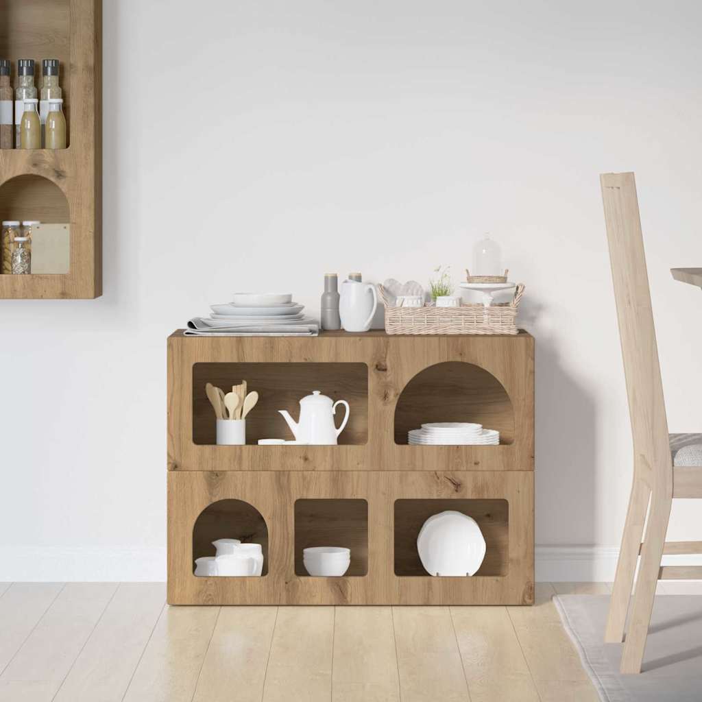 Credenza Rovere artigianale 80.5 x 35 x 59 cm Legno multistrato
