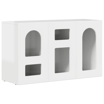 Credenza Bianco Lucido 100 x 35 x 59 cm Legno multistrato