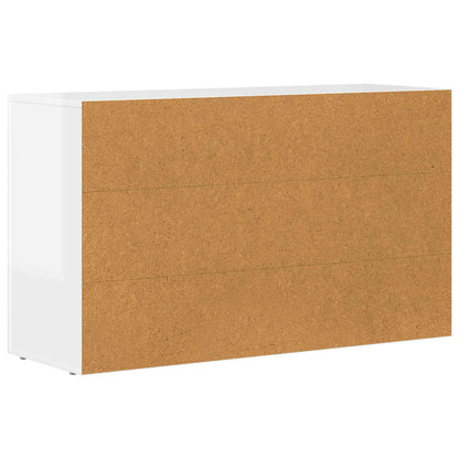 Credenza Bianco Lucido 100 x 35 x 59 cm Legno multistrato