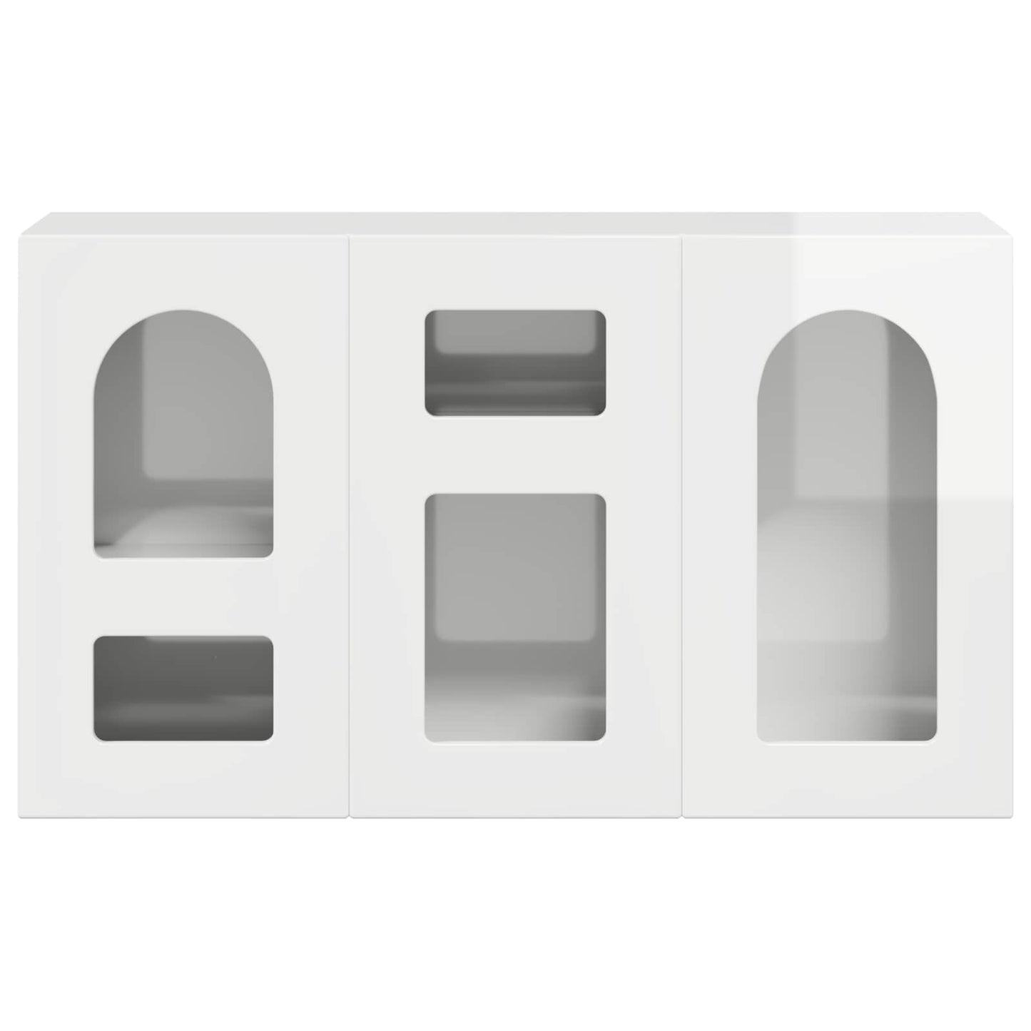 Credenza Bianco Lucido 100 x 35 x 59 cm Legno multistrato