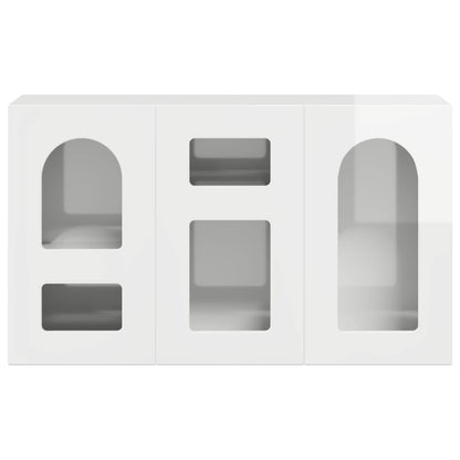 Credenza Bianco Lucido 100 x 35 x 59 cm Legno multistrato