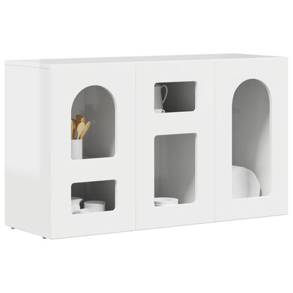 Credenza Bianco Lucido 100 x 35 x 59 cm Legno multistrato