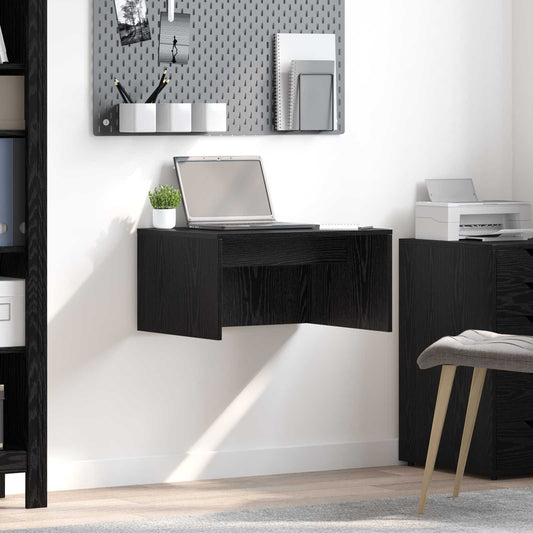 Scrivania a parete Rovere Nero 60 x 45 x 30 cm | homemem39
