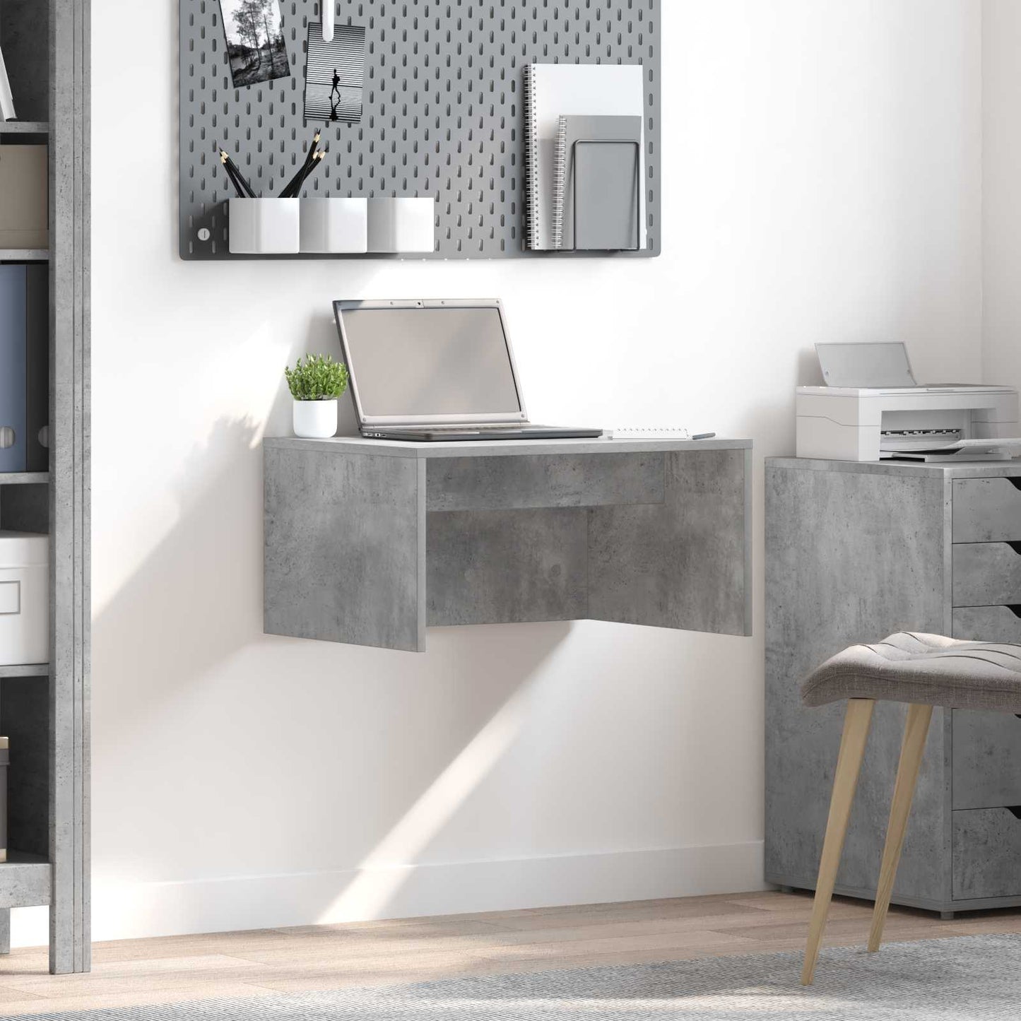 Scrivania a parete Grigio cemento 60 x 45 x 30 cm | homemem39