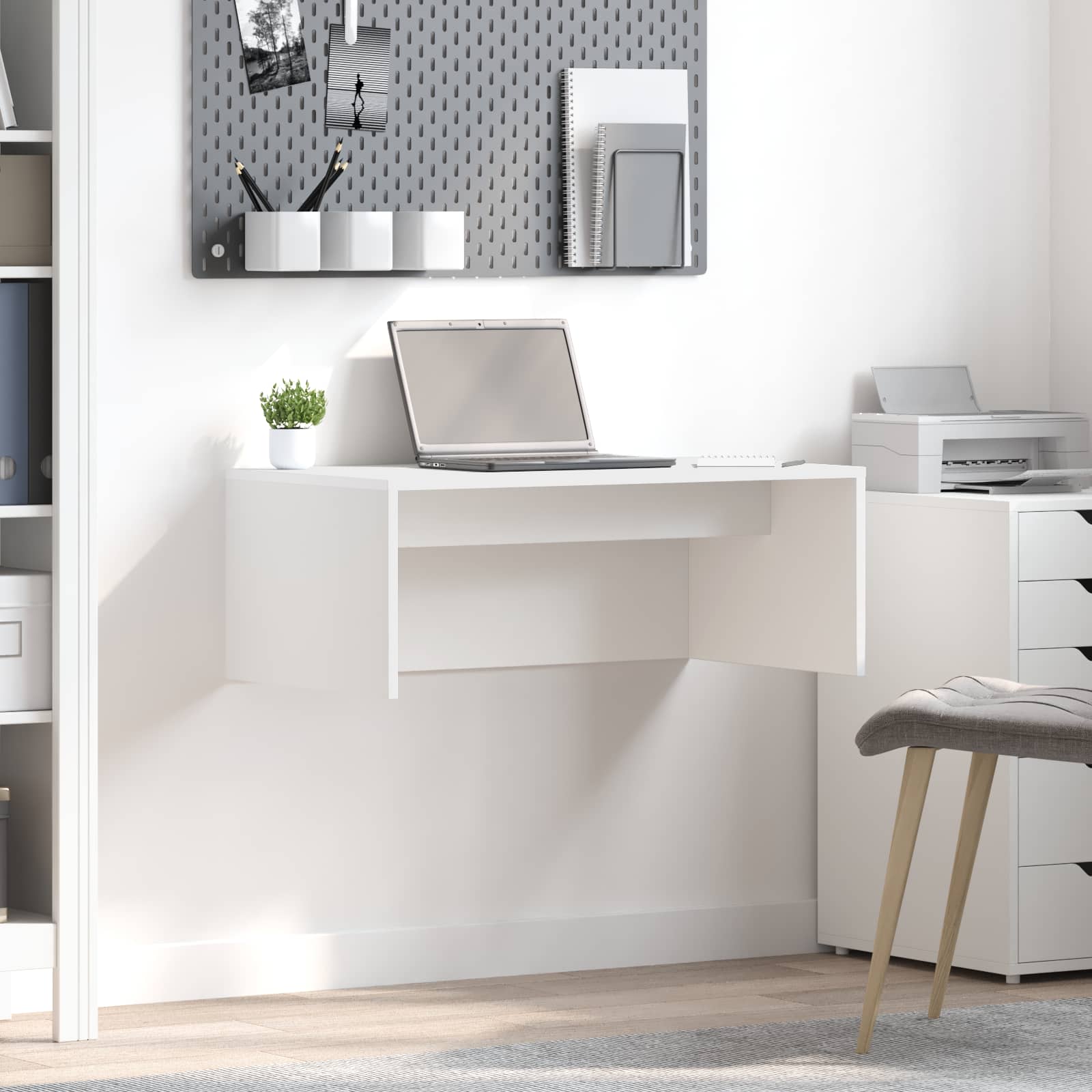 Scrivania a parete Bianco 80 x 45 x 30 cm Legno multistrato | homemem39