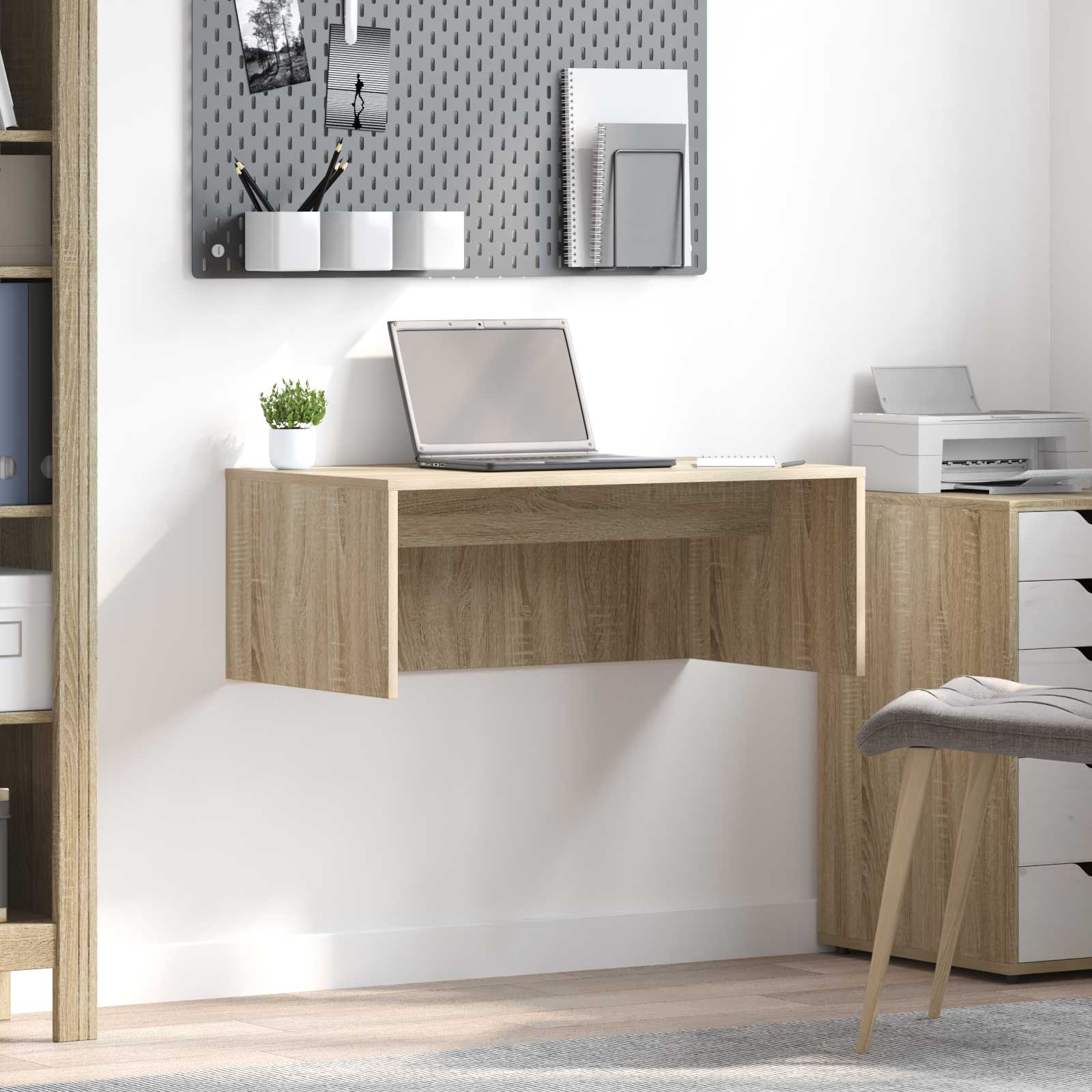 Scrivania a parete Rovere Sonoma 80 x 45 x 30 cm | homemem39