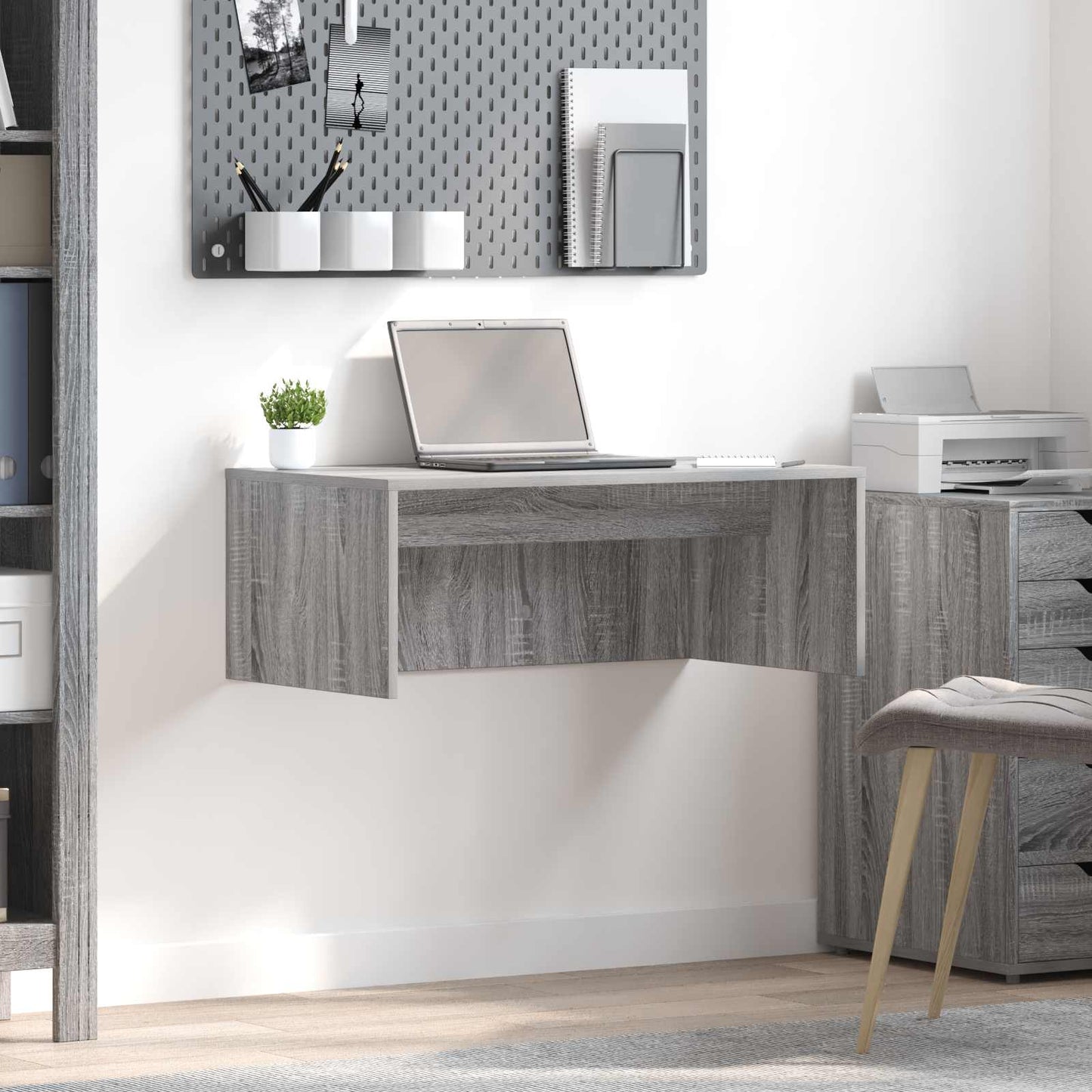Scrivania a parete Grigio Sonoma 80 x 45 x 30 cm | homemem39
