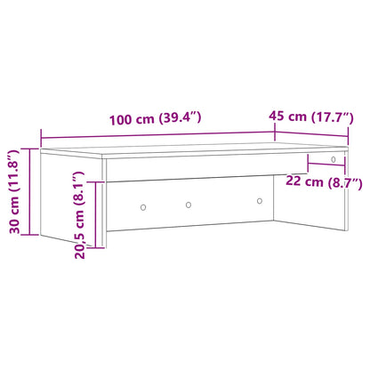 Scrivania a parete Grigio cemento 100 x 45 x 30 cm