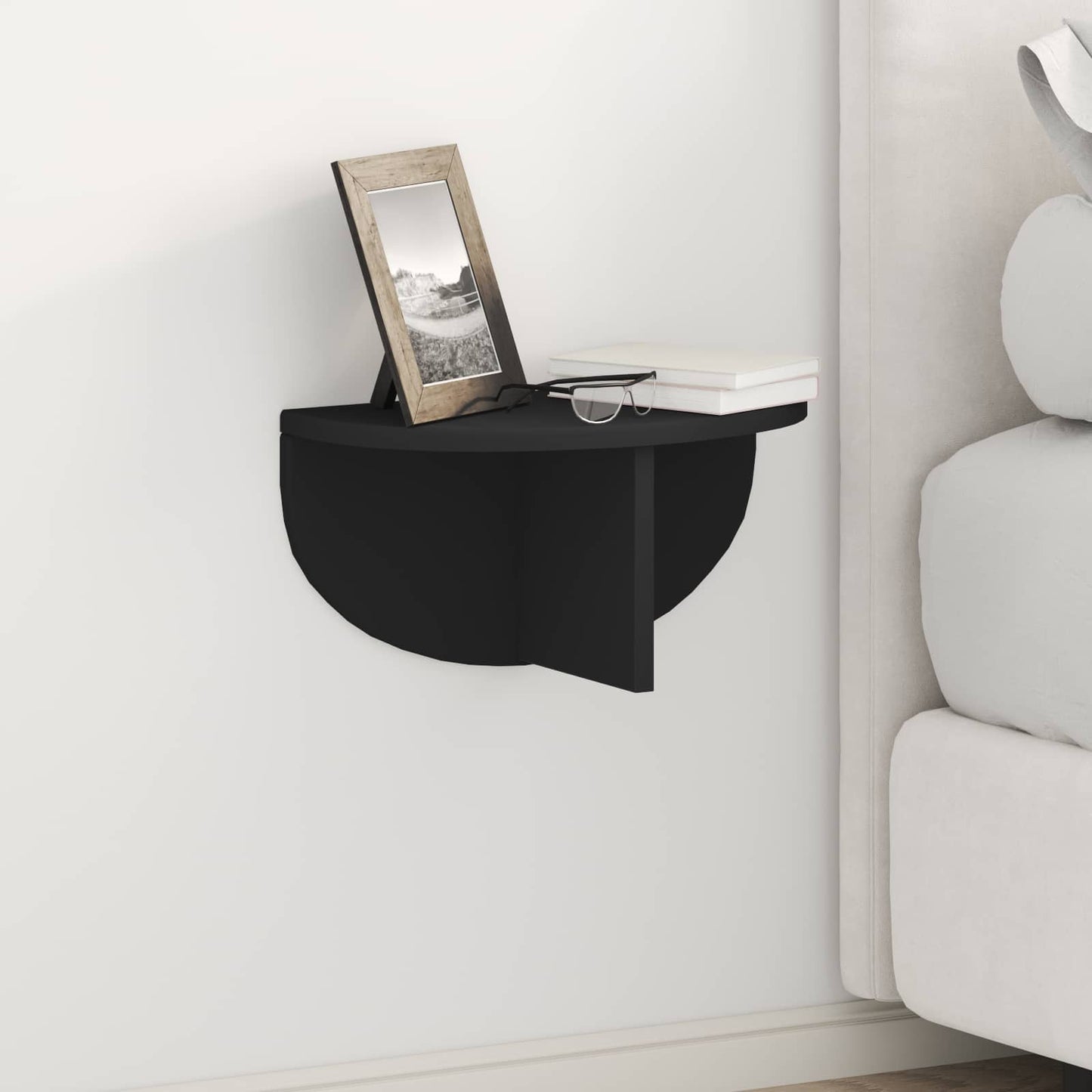 Scaffale da parete 2 pcs Nero 38 x 19 x 19 cm Legno multistrato
