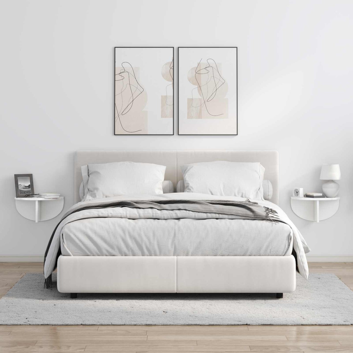 Scaffale da parete 2 pcs Bianco Lucido 38 x 19 x 19 cm